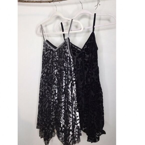 NWTGS Boho Retro Inspired Velvet Burn Out Spaghetti Strap Swing Dress - Picture 5 of 11